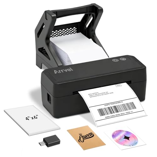 Arrvel Bluetooth Thermal Label Printer with Stand, Wireless 4x6 Shipping Label Printer for Small Business, Support iPhone, Android Windows & Mac, Widely Used for USPS Amazon Etsy Shopify