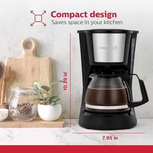 Holstein Housewares 5 Cup Drip Coffee Maker – Compact and User-Friendly with Auto Pause & Serve, Reusable Filter, Measuring Spoon & Glass Carafe, Office & Dorm Use, Black by Holstein Housewares - Image 3