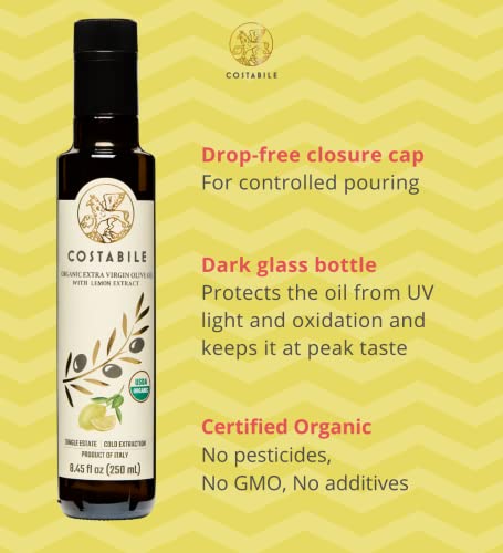 Citrus Extra Virgin Olive Oil Combo. Lemon & Orange Infused Extra Virgin Olive Oils. All Organic And Single-Sourced In Italy - 2 X 8.45 Fl.oz. - Costabile #TOP3