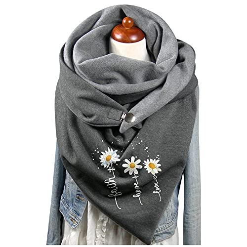 Faux Denim Écharpe femme coton chaud impression bouton mode Turban Wrap écharpe châles Protection Table Salle Manger