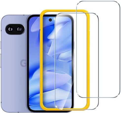 ivoler 2 Pack Screen Protector for Google Pixel 9a, Tempered Glass Film, Alignment Frame, Easy Installation, Anti-Scratch Case Friendly Clear HD Film