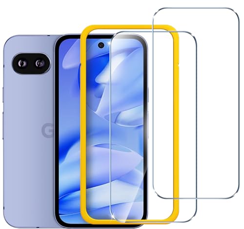 ivoler 2 Pack Screen Protector for Google Pixel 9a Tempered Glass Film Alignment Frame Easy Installation Anti-Scratch Case Friendly Clear HD Film 6.3-inch