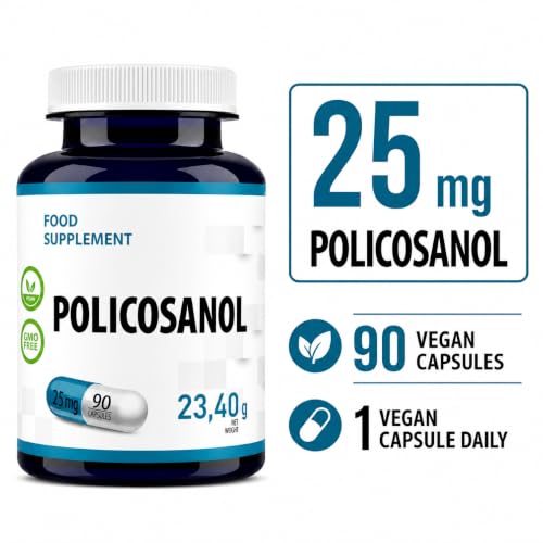 Hepatica Policosanol 25 mg | aus Zuckerrohr gewonnen | 90 vegane Kapseln | Einzelwirkstoff | GMP & Laborgeprüft