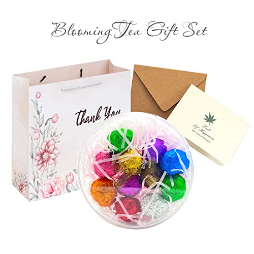 10 Assorted Blooming Flower Tea Balls Gift Set| Handmade Herbal Flowering Tea Balls Variety Individual Packing| Blooming Green Tea With Flowers That Open Gift Set For Tea Lovers, Anniversary, Valentine, Birthday (Gift Set) #TOP1