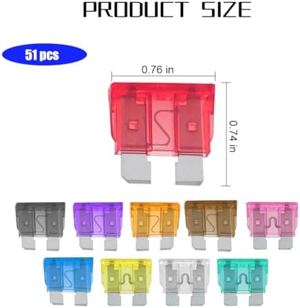Mandark 51PCS 2-35 Amp Standard Mini and Low-Profile Blade Fuse Kit — 사진 2