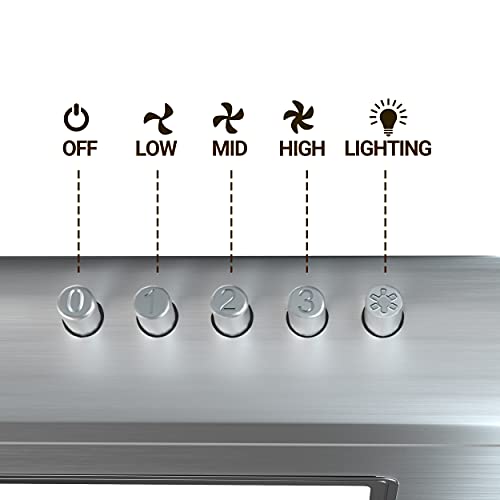 CIARRA Range Hood 30 inch Under Cabinet Ductless Vent Hood for Kitchen Stove Hood with 3 Speed Exhaust Fan in Stainless Steel by CIARRA - Image 8