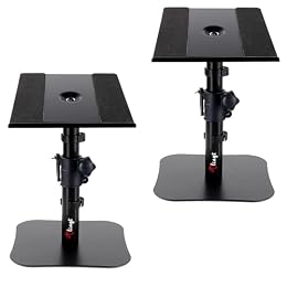 Tlingt Desktop Speaker Stands Pair, Sturdy Flat Base, Height & Tilt Adjusts