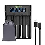 4 Slots 21750 21700 Battery Charger,SUNLYTOUR 4 Slots Ni-MH AA 18650 Battery Charger 21700 Charger for 20700 22700 22650 26650 26700 16340 (RCR123) Rechargeable Battery with PCB Protection Board