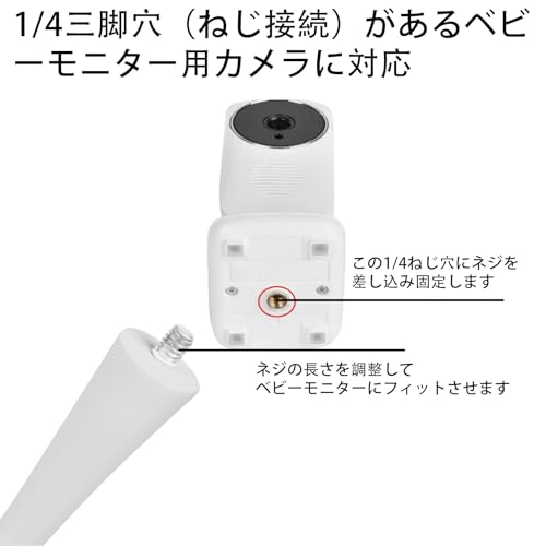 Gocheer ベビーモニターマウント 360°1/4ネジ穴18インチ 調整可能 工具不要 安全固定 ベビーベッド/ベビーカー/デスク対応 ほとんどのベビーモニターに適用可能