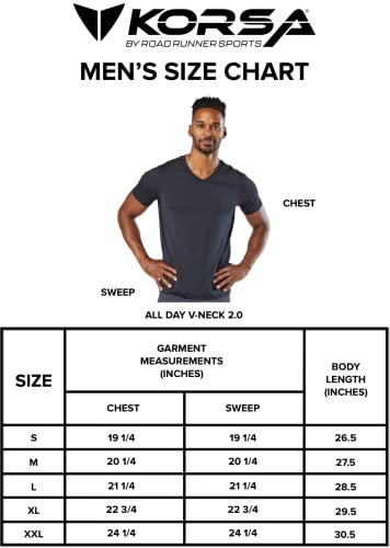 Road Runner Sports Korsa All Day V-Neck 2.0 For Men | Lightweight, Moisture Wicking, Base Layer | For Running, Relaxing & Gym | White, Large #TOP5