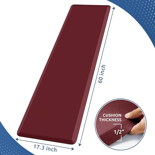 Image of Kitchen Mat Cushioned Anti Fatigue Rug Standing and Comfort Floor Mats | Water-Resistant, Non-Slip, Easy to Clean Comfort Floor Mat for Kitchen, Sink & Office, Multiple Colors & Sizes, 17.3 inchx60 inch