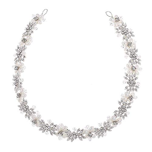 KYTGFH Elegant Women Bridal Crown Women's Faux Pearls Headdress Headpiece