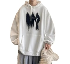 Xingfenly Sweatshirt for Men Hooded Print Hoodies Male