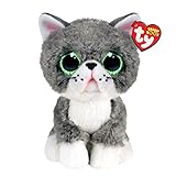 ty beanie boos fergus il gatto, con occhi verdi grandi e glitter, il peluche con gli occhi grandi scintillanti 15 cm t36581