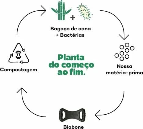 Biobone Mordedor Natural Pequeno Asterisco para Cães feito com Bagaço de Cana - Zero Plástico