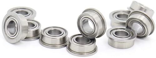 HYUJNAFZR Flange Ball Bearings SMF105ZZ Flange Bearing 10PCS SMF105 Z ZZ Double Shielded Stainless Steel Flanged Ball Bearings SMF105Z MF105 Z 5x10x4 mm