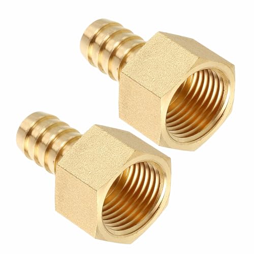 Kozelo Pack of 1 Solid Brass Hose Barb Fittings 19mm Hose Barb to 3/4"(20mm) G Female Fittings for Home Machines, Massage Bathtubs, and Irrigation Systems