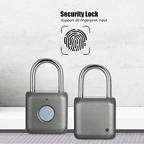Fingerprint Padlock Mini Smart Padlock Keyless USB Charging Biometric High Security Lock for Gym Locker, Shed Locker, Storage Units, Luggages, Suitcases (Grey)
