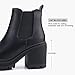 firelli Women Fashion Chelsea Boots Platform Boots Classic Ankle Booties (9.5,Black)