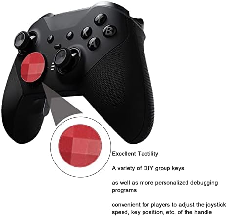 For Xbox One Elite Series 2 Controller Metal Replacement Parts, Including 4pcs Trigger Paddles and 2 Interchangeable D Pads Cross Key Stainless Steel(red)