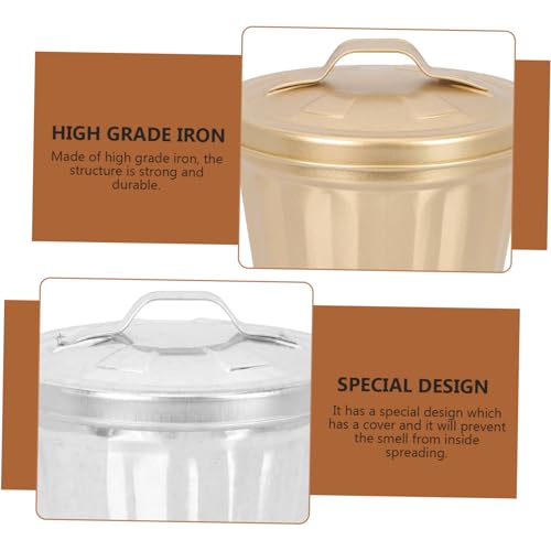 ABOOFAN Mini Caneca de Basura de Escritorio Rectangular con Tapa miniatura 2