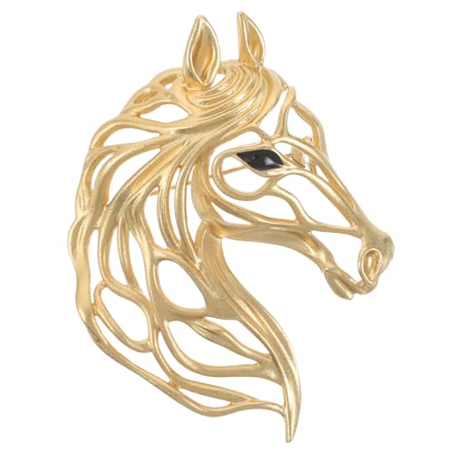 Broche de caballo dorado VALICLUD vintage para solapa y bufandas