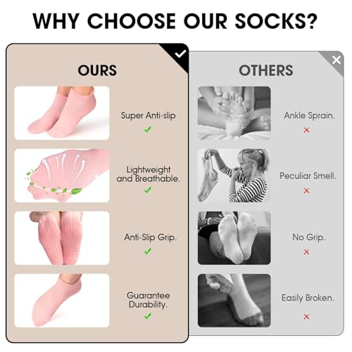 Agutiun AG-US-HSYJW016 6 Pairs Pilates Socks With Grips For Women Non Slip Yoga Socks Grip Socks For Barre,Dance,Anti Skid Athletic Socks thumb #4