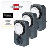 Brennenstuhl 3er Set Zeitschaltuhr MZ 20, mechanische Timer-Steckdose