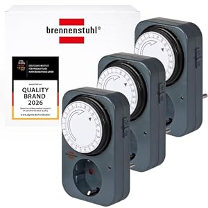 Brennenstuhl – Brennenstuhl 3er Set Zeitschaltuhr MZ 20, mechanische Timer-
