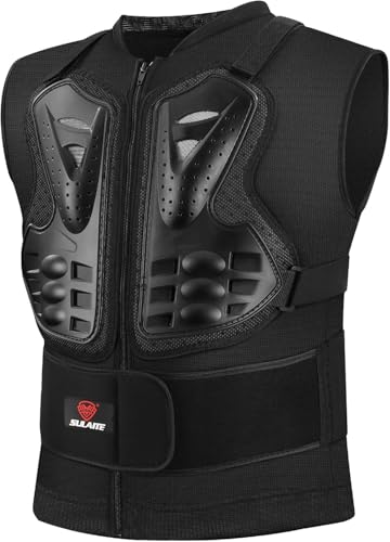 PELLOR Chaleco Protector Moto, Armadura Motociclista Chaleco Protección Equitación para Columna y Pecho, Protector Espalda Moto para Motocross Ciclismo Esquí, Equipo de Protección Contra Caídas