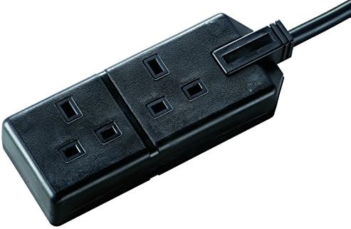 Masterplug EXS1324B-01 Heavy Duty Two Socket Extension Lead, 4 Metre, Black