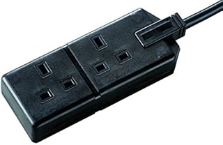 Masterplug EXS1324B-01 Heavy Duty Two Socket Extension Lead, 4 Metre, Black