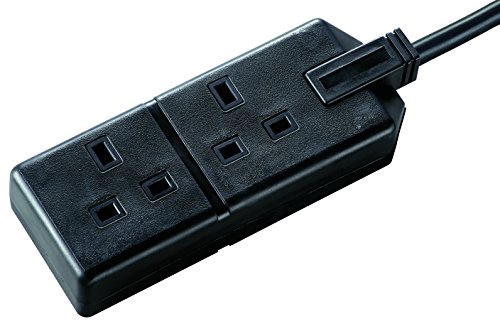 Masterplug EXS1324B-01 Heavy Duty Two Socket Extension Lead, 4 Metre, Black