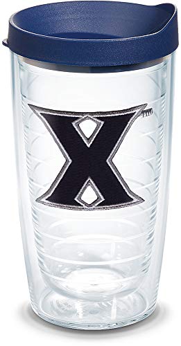 Tervis Xavier Musketeers Logo Tumbler with Emblem and Navy Lid 16oz, Clear