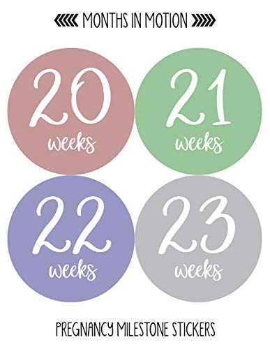 Months In Motion Pregnancy Weekly Belly Growth Stickers - Week To Week Pregnant Expecting Photo Prop - Maternity Keepsake - Baby Bump - Large Set Of 36 Weekly Photo Sticker #TOP3