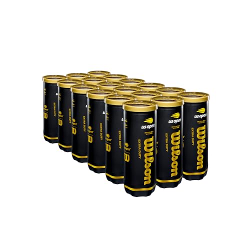 WILSON US Open Tennis Balls - Extra Duty, 24 Can Case (72 Balls)