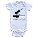 Really Awesome Shirts Violin Skills Loading Funny Musician Humor Baby Onesie, 6-9 Months White
