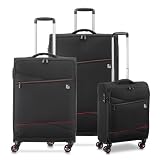 set valigie roncato ciak ultra light Set 3 trolley composto da grande, medio e cabina. Interno completamente foderato, dotato di divisorio, nastri fermabiti e pratiche tasche per biancheria e piccoli oggetti.