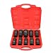 Produktbild 10tlg. Vielzahn Schlagschrauber-Nüsse 17-41mm 12-Kant Nüsse 3/4'' Kraft-Steckschlüssel-Einsatz Set, 32*30*8cm