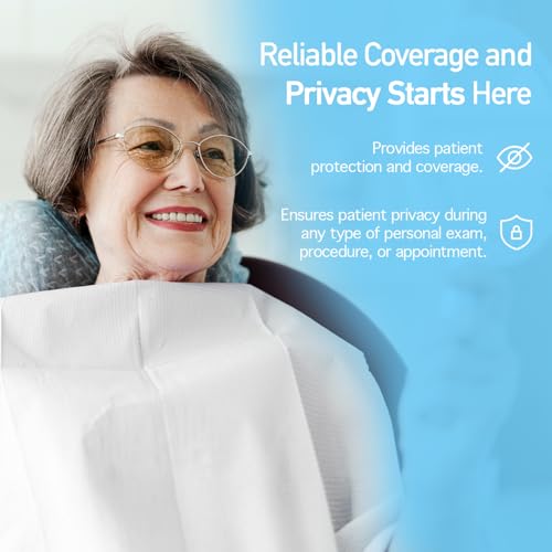 Image of Dynarex Disposable Drape Sheets - 40 inch x 60 inch (Case of 100), White, 2-Ply Tissue Paper for Patient Privacy, Exams, and Procedures