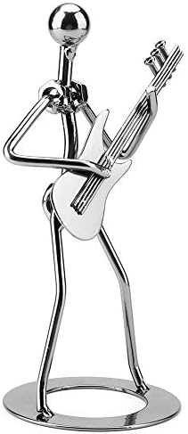 Iron Art Metal Sculpture, Musician Guitarist Statue Collectible Figurine Home Office Desk Shelf Ornament Decor Craft Gift