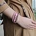 HAHAHE® Women's Boho Leather Wrap Bracelets Trendy Layered Bracelets with Magnetic Clasp Strackable Bohemian Jewelry Fashion Gifts (Heart-Pink)