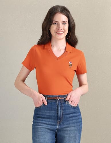 Image of U.S. Polo ASSN. Women's Cotton Regular Fit Solid Polo Shirt