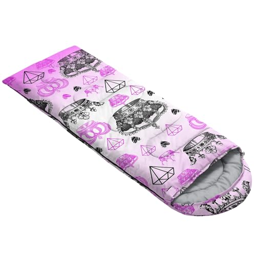 Image of QOOMO Ball Flower Camping Sleeping Bags,3 Season Warm & Cool Weather,Lightweight,Waterproof Sleeping Bags for Adults & Kids,Traveling,and Outdoors,Camping Gear Equipment