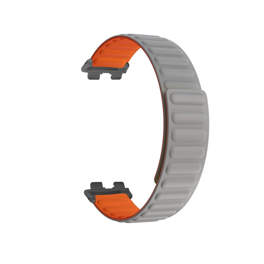 LAZIRO Pasek sportowy kompatybilny z Huawei Band 8 dla kobiet i mężczyzn, sportowy, silikonowy pasek na nadgarstek, regulowany, trwały magnetyczny pasek do zegarka, kompatybilny z Huawei Band 8, szary