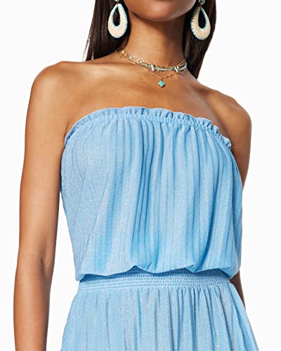 Ramy Brook Womens Ramy Brook Women's Pleated Knit Marina Dress Swimwear Cover Up, Blue, Small Us #TOP3