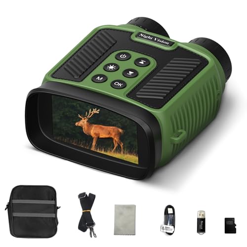 Night Vision Goggles Binoculars for Adults, 2.5K Night Vision Monocular Rechargeable 5000mAh with 3" HD Display & 32GB TF Card, 7 Gear Adjustable 8X Digital Zoom Infrared Binoculars Camping Hunting.