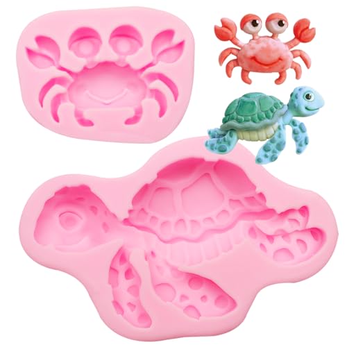 Turtle Crab Fondant Mold 2 Pcs
