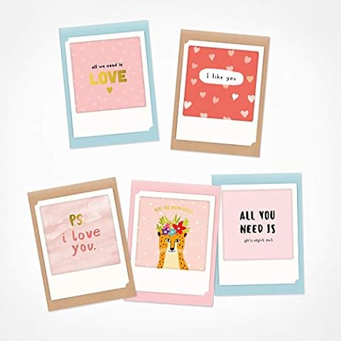 PICKMOTION I love you | Set of 5 Small Folded Cards | Greeting Cards - Including envelope, Pictures of Instagram Photographers with handmade illustrations, designed in Berlin - Greeting Cards Cover