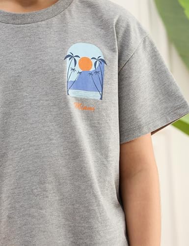 Image of Amazon Brand - Symbol Boys 100% Cotton Oversized Graphic Printed Half Sleeves T-Shirt | Age 6-14 Years